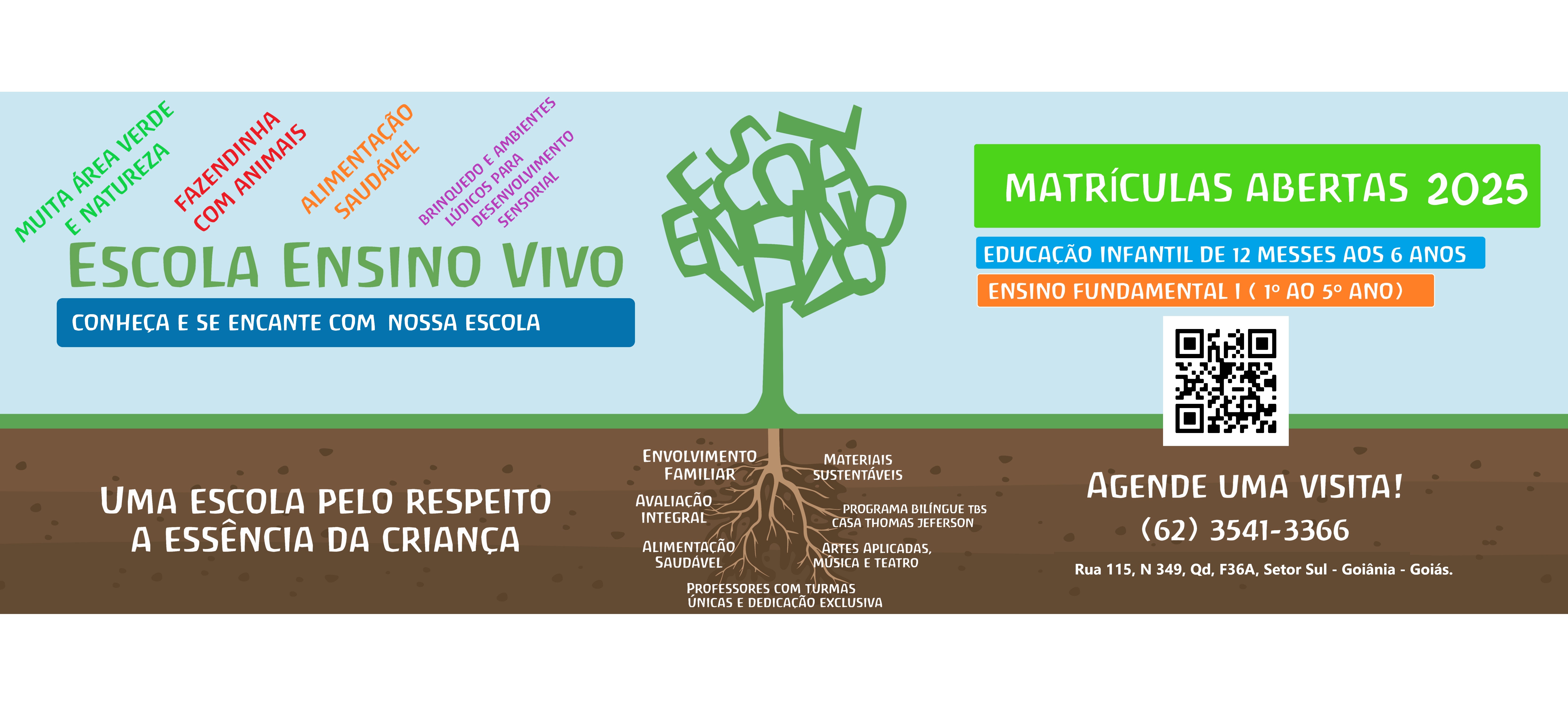 Conheça a Escola Ensino Vivo: Agende sua Visita WhatsApp: 62 3541-3366